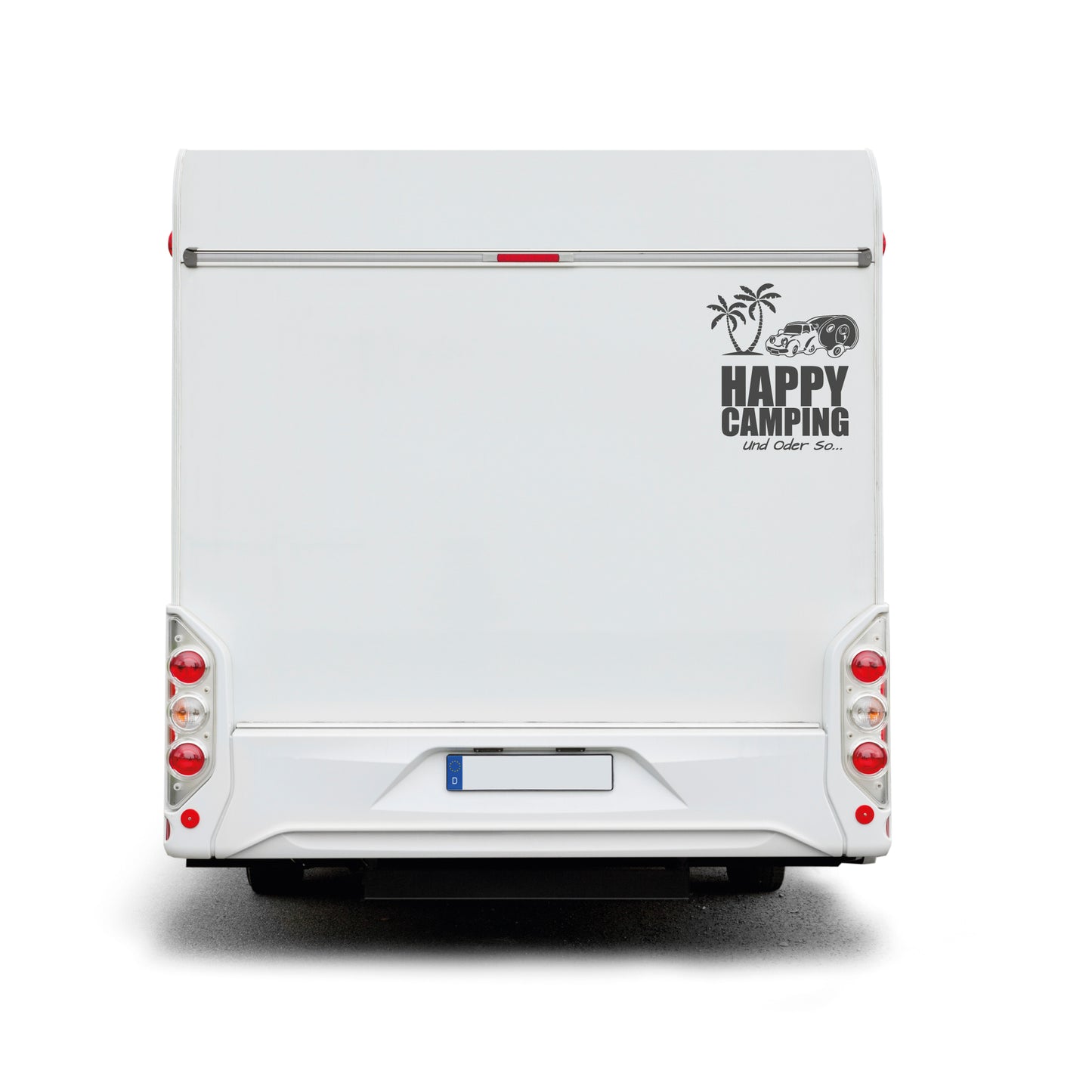 Der "grosse" Happy Camping Sticker – Plottfolie XXL Format