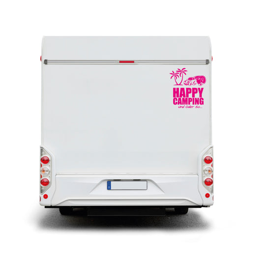 Der "grosse" Happy Camping Sticker – Plottfolie XXL Format