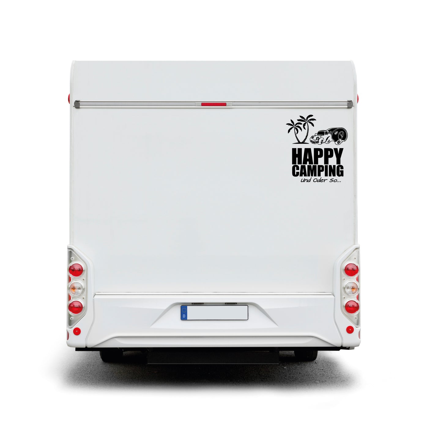 Der "grosse" Happy Camping Sticker – Plottfolie XXL Format