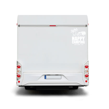 Der "grosse" Happy Camping Sticker – Plottfolie XXL Format