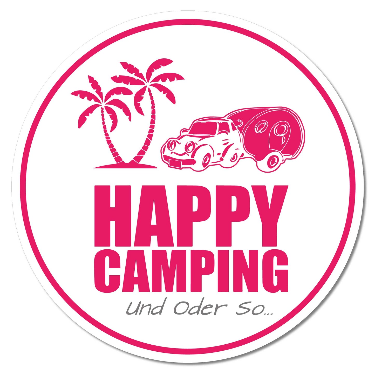 happy camping Der Happy Camping Sticker – modern und zeitlos